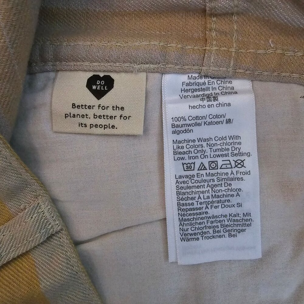 Madewell Women's Poplar Yellow Striped Rumpled Cotton Twill Shorts Size 29, NWT - Picture 8 of 16